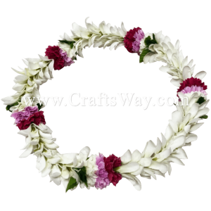 HK026 Elastic Silk Jasmine/ Bozu/ Fern Headband. Available in white, pink, and red, one size fits all